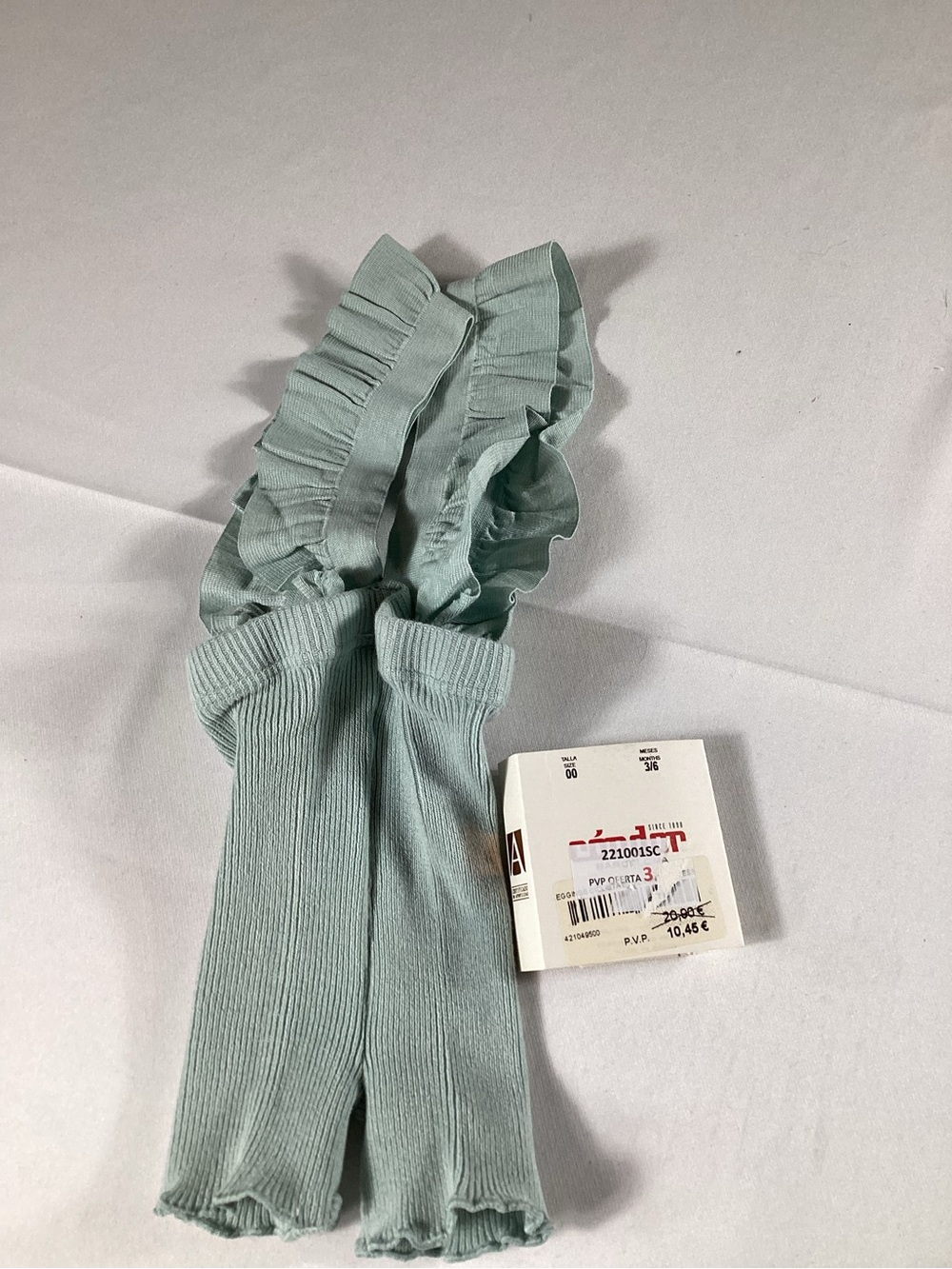 Cóndor Baby Girls Ribbed Ruffle Suspender Leggings Size 00 / 3-6M